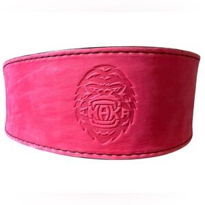 Inaka Power 10mm Magenta Leather Weightlifting Belt with Embossed Logo, size M